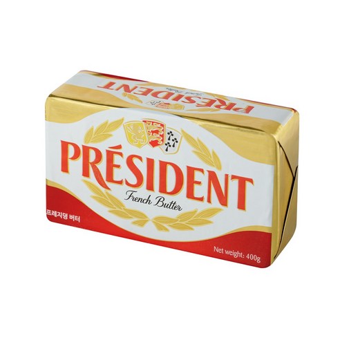 프레지덩 버터 400g 냉동 무염 발효버터 PRESIDENT UNSALTED BUTTER 400g [아이스포장무료]