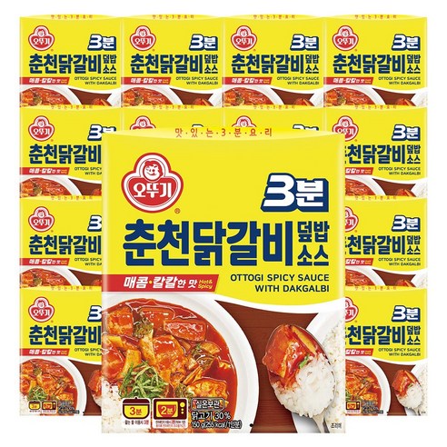 오뚜기 3분 춘천닭갈비 덮밥소스 150g 16개, 150g, 16개