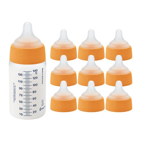 누크 메딕프로 퍼펙트매치 이른둥이 패키지 [이른둥이 젖꼭지(일회용) 10개 + 젖병 140ml 오픈형 2개], 1세트, A세트 (S사이즈젖꼭지  + 젖병 140ml )