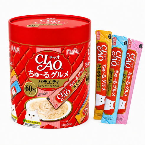 챠오츄르 고양이 구루메 버라이어티 간식 60p