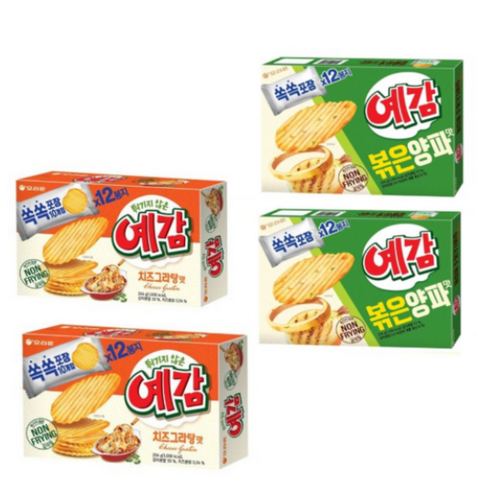 오리온 예감 치즈그라탕 204gx2개+볶음양파맛 204gx2개[총4개] 무료배송, 1세트, 204g