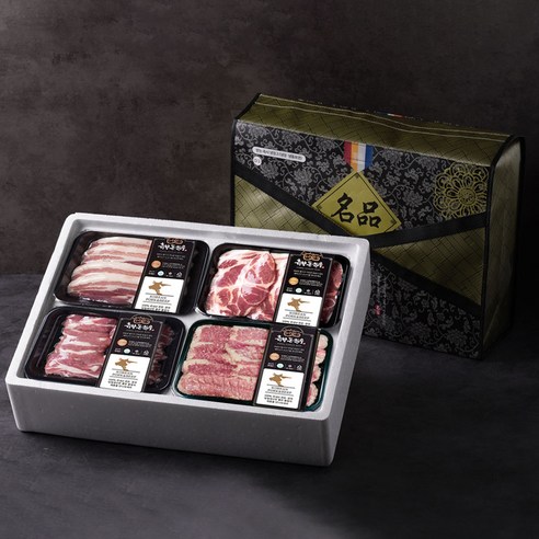 한돈선물세트 3호 냉장 삼겹살 목살 항정살 가브리살 2kg 고기선물세트 흙향돈한우, 1개