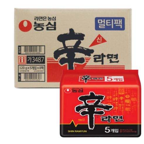 농심 신라면 120g X 40봉 / 1박스