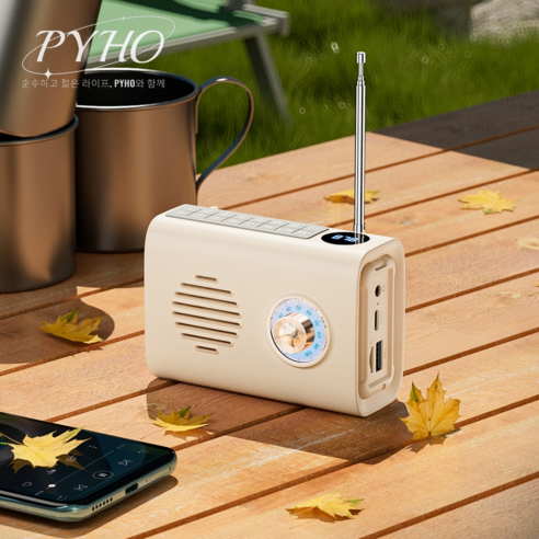 PYHO 블루투스 스피커 라디오 태양열 휴대용