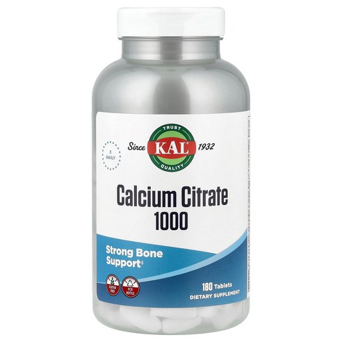 KAL, 구연산칼슘 1000, 180정(1정당 333 mg) KAL (칼)