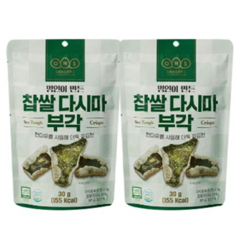 오희숙명인 찹쌀다시마부각, 30g, 2개