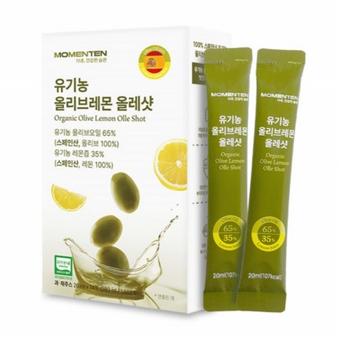 모먼튼 유기농 올리브레몬 올레샷 엑스트라버진 냉압착오일 저산도0.27% NFC착즙원액100%