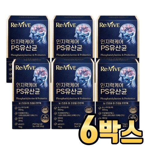 PS유산균 포스파티딜세린 장&뇌 유산균 식약청인증/ 15박스구매시 위바이옴 두뇌엔 닥터PS 70 정품 증정, 6개, 30회분