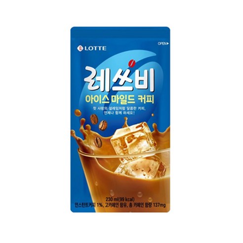 레쓰비 아이스 마일드 커피 파우치 230ml x 20개, 20개, 230ml