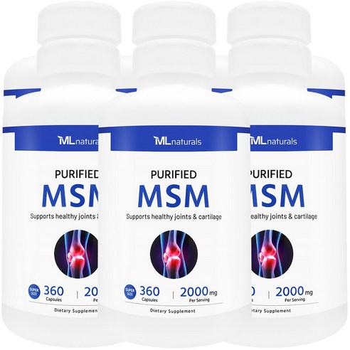 [미국빠른직구] 신제품 마이라이프 내추럴스 식이유황 MSM 2000mg (수퍼사이즈), 360정, 6개