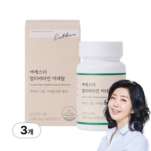[본사직영] 여에스더 멀티비타민 미네랄 (여성&남성 종합비타민&미네랄 21가지 기능성) 국민영양 프로젝트, 3박스, 30정