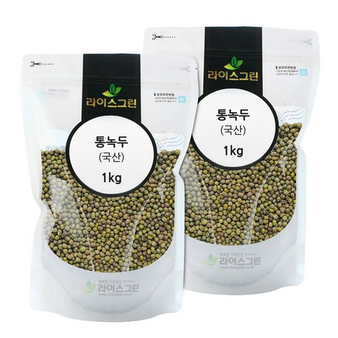 라이스그린 통녹두 국산 2kg (1kgx2개) 2025년산