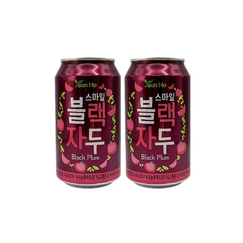 무료배송 연호 블랙자두 340ml 12캔 박스안심포장 자두주스맛