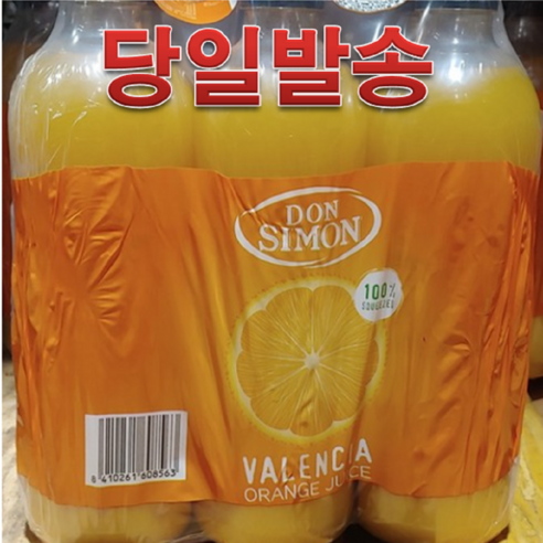 돈시몬 생과일 착즙 100% 오렌지주스, 1L, 6개