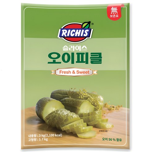 리치스 슬라이스 오이피클 파우치, 3kg, 1개