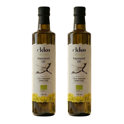 에코 NO화학용매 유기농 냉압착 카놀라유 건강 요리유, 2개, 500ml