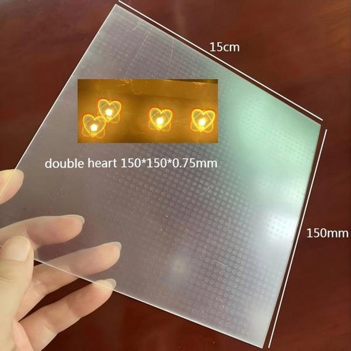 150x150x0.7mm 회절 필름 회절 격자 시트 홀로스펙스 하트/스파이럴/이중 축 13500 라인