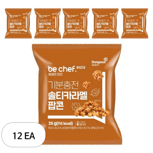 비셰프 이츠 기분충전 솔티카라멜 팝콘, 25g, 12개