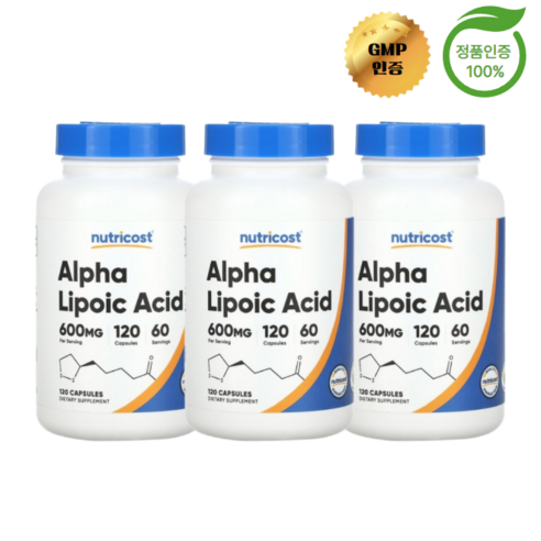 2+1 뉴트리코스트 알파리포산 600mg 120정, 120정, 3개