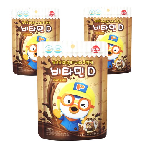베베모린 뽀로로 데일리 초코맛 비타츄잉정 비타민D