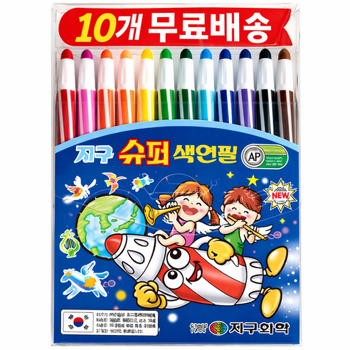 지구화학 슈퍼색연필 12색 10개 배송료X 신학기 준비물, 10세트, 1개