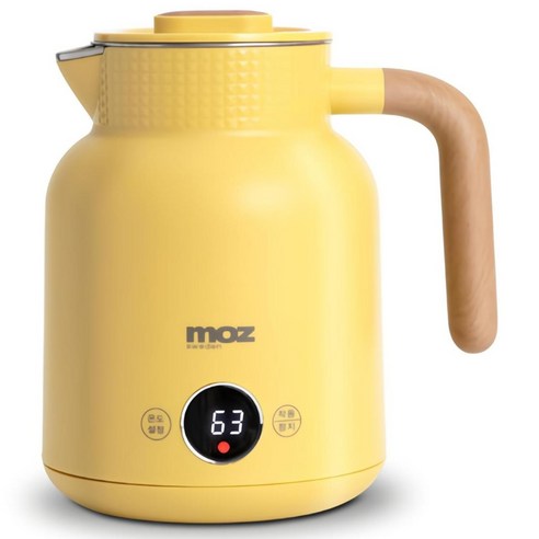 모즈스웨덴 온도표시 전기티포트 무선 커피포트기 보온 온도조절 분유 스텐 1L MC-1500 설정온도유지