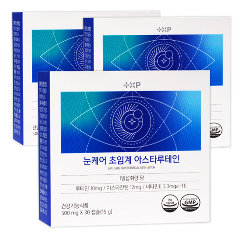 눈케어 초임계 고함량 아스타잔틴 12mg 영양제 눈 피로도 개선 항산화 세포 보호, 3세트, 30정