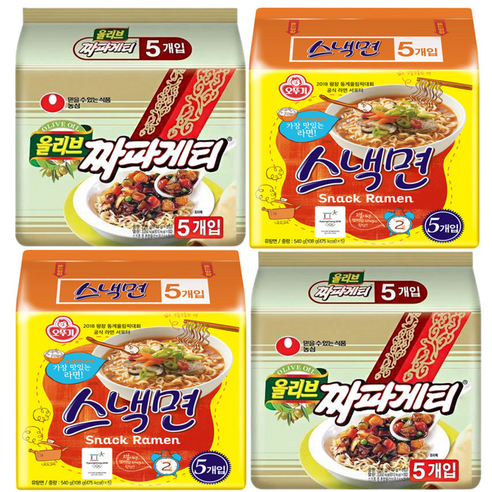 스낵면 5입 X 2멀티 + 짜파게티 5개입 X 2멀티, 1세트