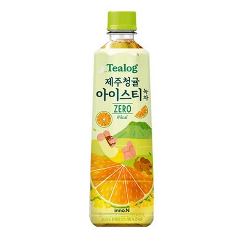동원시스템즈(주) 티로그 제주청귤 아이스티 녹차 제로 500ml, 500ml, 12개