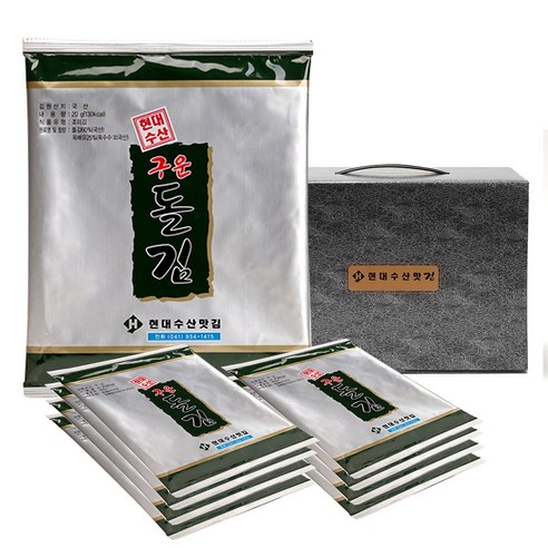 현대수산맛김 보령 대천김 돌김, 8개, 20g
