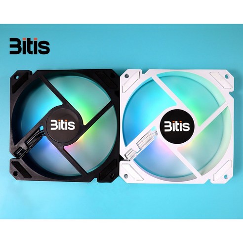 쿨링팬 RGB LED 120mm 컴퓨터 케이스쿨러 팬, ES120RABR 블랙 리버스, 1개