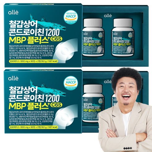 철갑상어 연골 콘드로이친 1200 MBP c6s 저분자 식약청 HACCP 알레, 2개, 180정