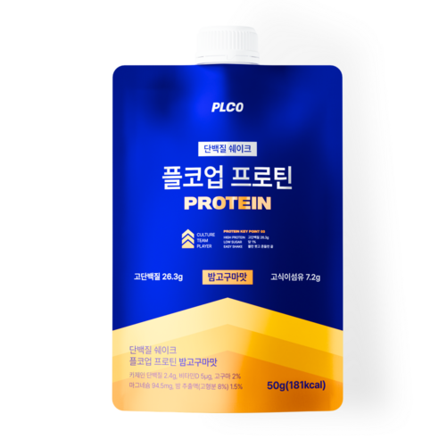 플코업 프로틴 밤고구마맛 단백질 파우치, 7개, 50g