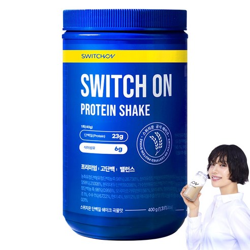 스위치온 단백질 쉐이크 곡물맛 프로틴 파우더 대용량 400g, 400g, 1개