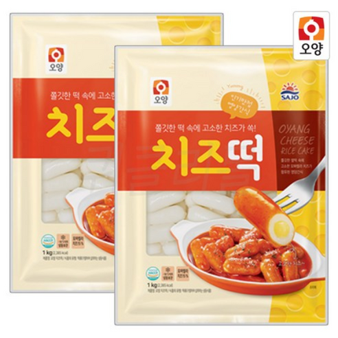 CJ 굿딜 쫄깃 치즈떡 1Kg x 2봉
