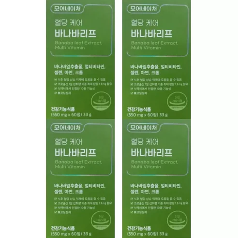모어네이처 혈당케어 바나바리프 60정, 4박스