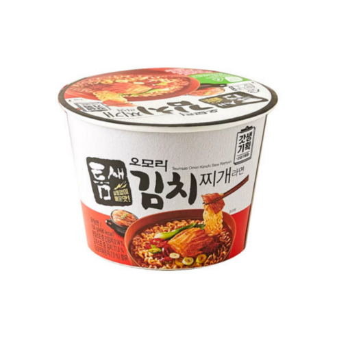 GS25 틈새라면 오모리 김치찌개라면 컵라면 150g, 4개