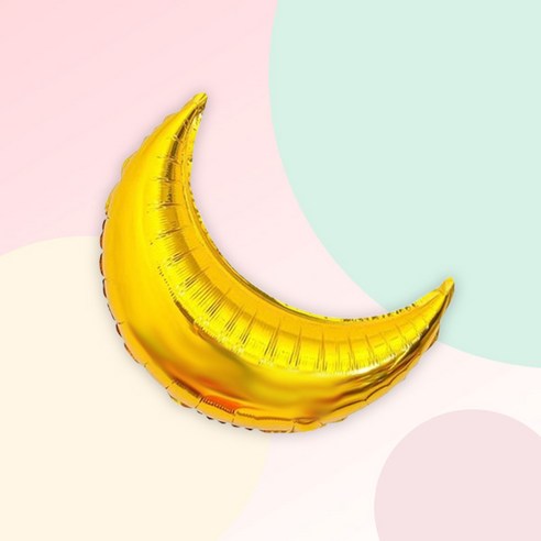 [예쁨주의지호] S_우주풍선 모음 /대형 입체 우주풍선 /UFO풍선/로켓풍선/지구풍선/우주풍선, S_대형 초승달풍선_골드
