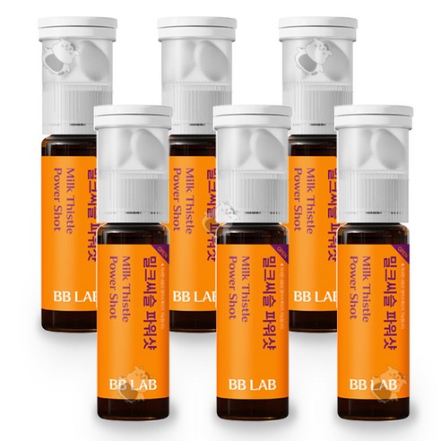 뉴트리원 비비랩 밀크씨슬 파워샷 20ml 간겅강 에너지 활력충전, 6개, 1회분