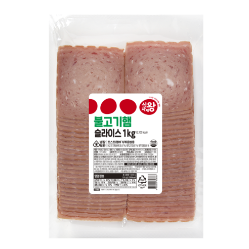 식자재왕 불고기햄 슬라이스1kg, 1개, 1kg
