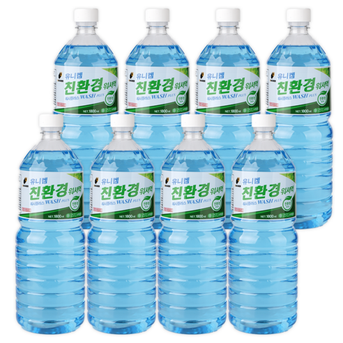 유니켐 친환경 에탄올워셔액, 8개, 1.8L