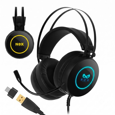 녹스 게이밍 헤드셋 NX-501 USB 게임용 마이크 7.1, 블랙, 501
