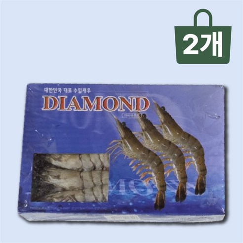 킹 블랙타이거 새우 12미 500g X 2개 냉동 대왕새우