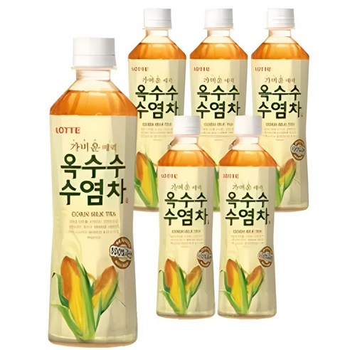 롯데 옥수수수염차 500ml 6PET, 500ml