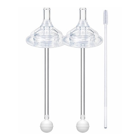 더블하트 젖병 전용 빨대세트 2개입 + 빨대세척솔 (젖꼭지 교체용), 1박스, 추빨대2기