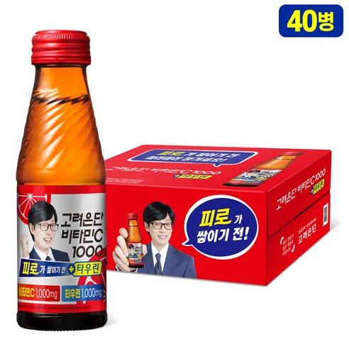 고려은단 비타민C 1000 + 타우린 40병, 40개입, 100ml