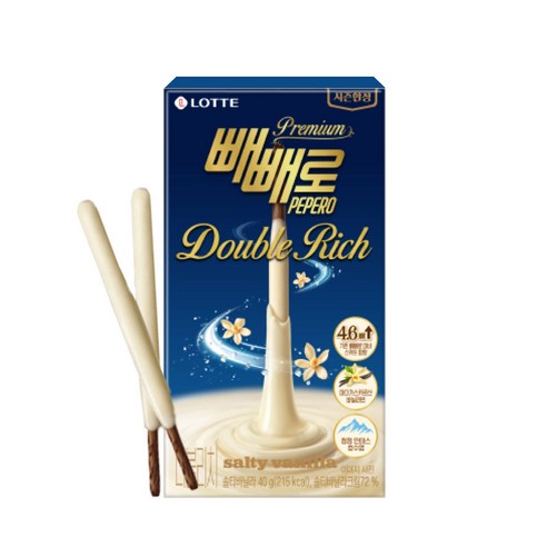 롯데 프리미엄 뺴빼로 더블리치 솔티바닐라 40g