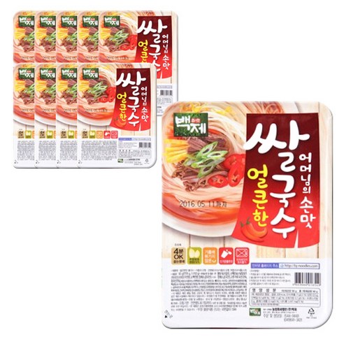 백제 용기 쌀국수 얼큰한맛, 90g, 10개