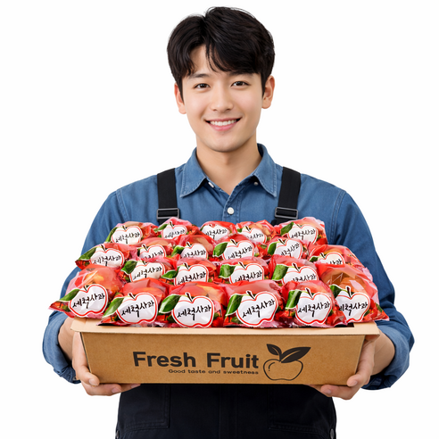 (당일세척) 일등농수산 가정용 경북 부사 세척사과, 1개, 8kg (중소과)