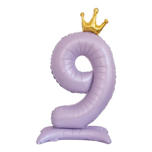 쏙쏙마켓 대형 스탠딩 숫자 은박 풍선 생일파티용품 파스텔라일락, 1개, 숫자 9